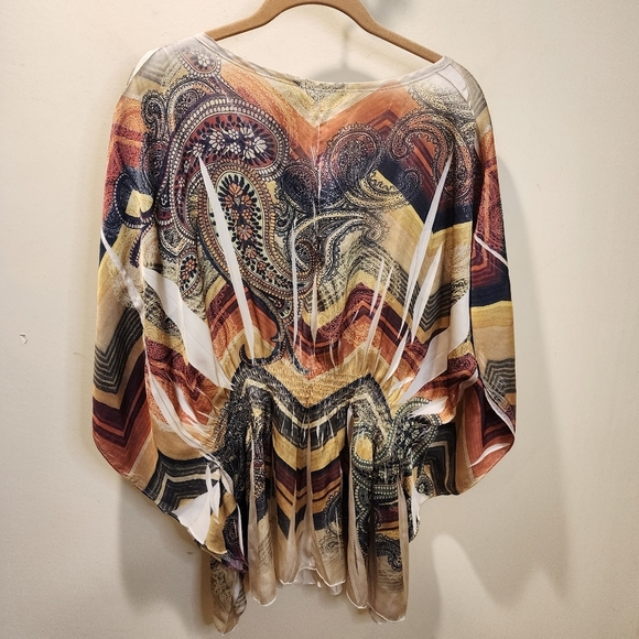Dressbarn Printed Butterfly sleeves blouse size L - Picture 8 of 10